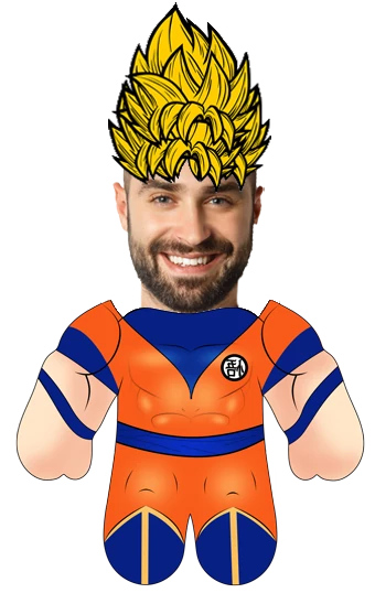 Szuperharcos Goku Arcképes plüssfigura