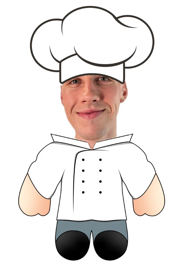 Chef Arcképes plüssfigura