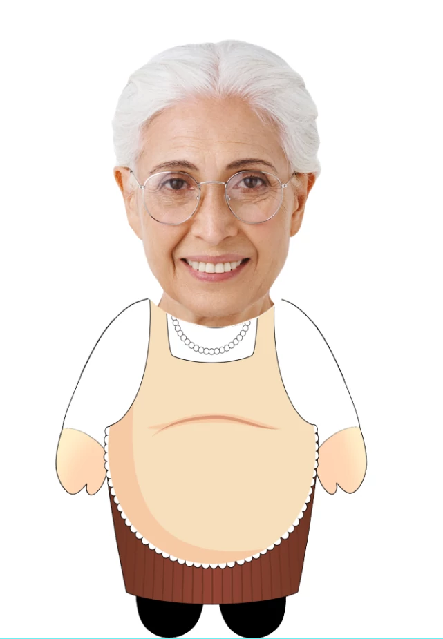 Nagymama Arcképes plüssfigura